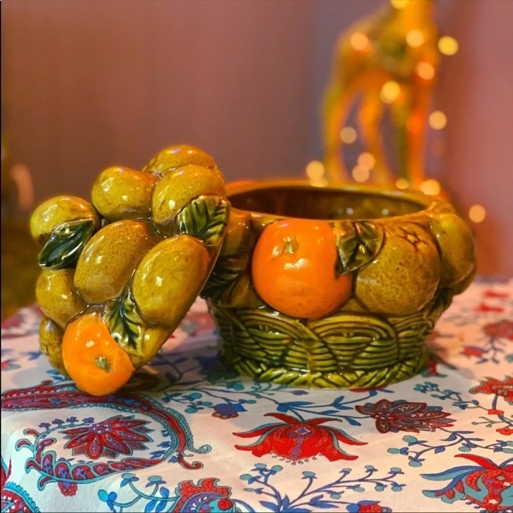 Vintage 1960s 1970s Inarco Japan Lidded Fruit Bowl